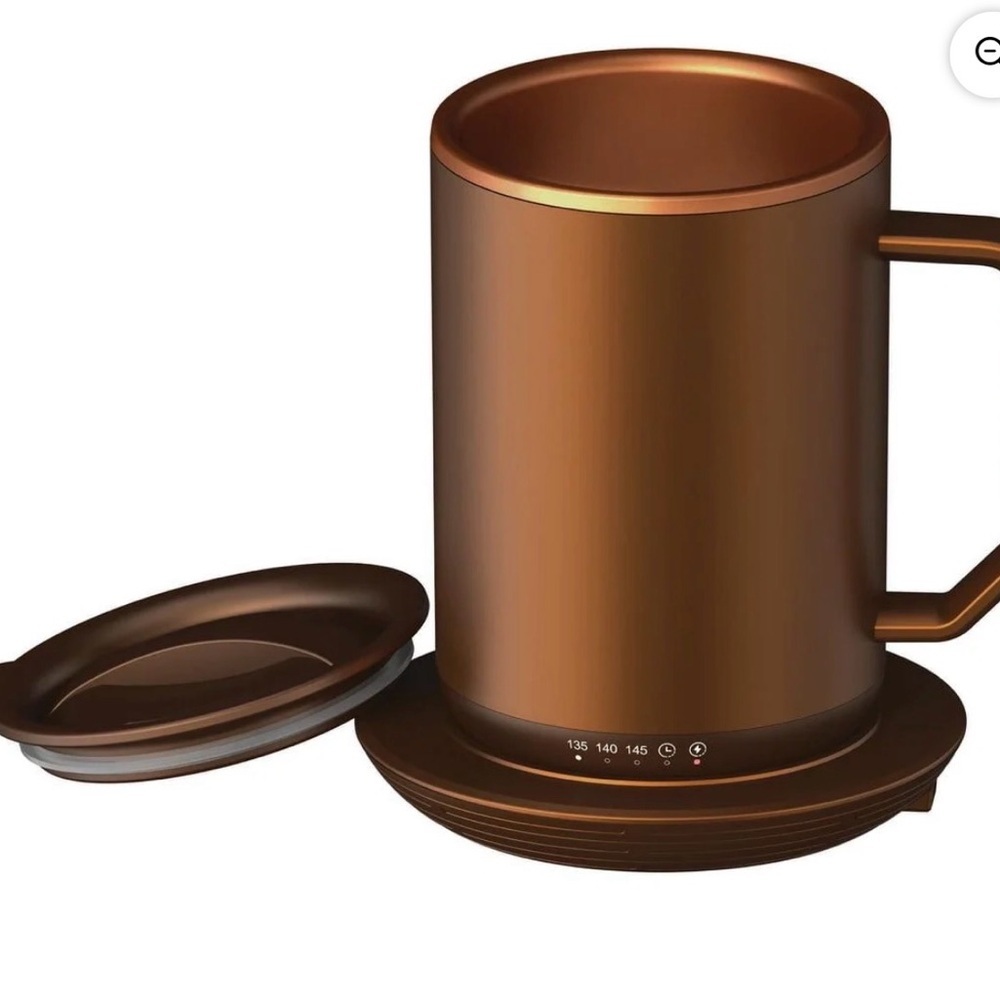 Copper Electric Mug Warmer with Lid